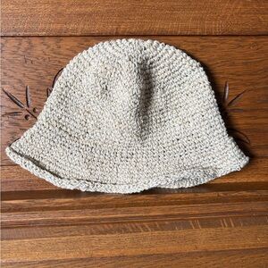 Terre Rouge Beige Crochet Natural Fiber Boho Y2K Bucket Hat